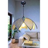 Rattan Papatya Model Avize (Siyah Gri)