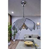 Rattan Papatya Model Siyah Gri Renk Avize