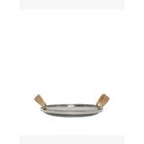 Rattan Saplı Cam Yuvarlak Servis Tabağı(33x28x10 Cm)