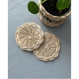 rattan yuvarlak bardak altlığı (4, natural)