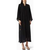 Rauaa Official Dantelli Abaya ile Şık ve Rahat Giyim Seçeneği Tamamlayıcı Sheila ile Gelen Tasarım - Siyah - 53