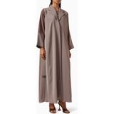 Rauaa Official Işlemeli Abaya Seti ile Şıklığı Yakalayın Rahat ve Modern Tarz Için Ideal Seçim - Gri - 54
