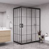 Raumark Black Diora 6mm Karolajlı Dikdörtgen Duşakabin - 80X120