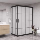 Raumark Black Diora 6mm Karolajlı Tam Kumlamalı Dikdörtgen Duşakabin - 80X100