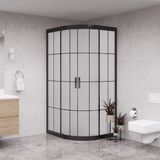 Raumark Black Luna 6mm Karolajlı Tam Kumlamalı Oval Duşakabin - 100X100