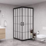 Raumark Black Quandrum 6mm Karolajlı Tam Kumlama Kare Duşakabin - 100X100