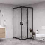 Raumark Black Quandrum 6mm Şeffaf Cam Kare Duşakabin - 100X100