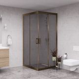 Raumark Bronze Quandrum 6mm Füme Cam Kare Duşakabin - 100X100