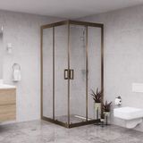 Raumark Bronze Quandrum 6mm Şeffaf Cam Kare Duşakabin - 100X100