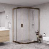 Raumark Bronze Solis 6mm Şeffaf Cam Asimetrik Oval Duşakabin - 80X100