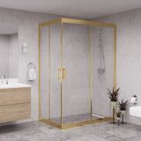 Raumark Gold Diora 6mm Şeffaf Cam Dikdörtgen Duşakabin - 80X110