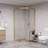 Raumark Gold Luna 6mm Şeffaf Cam Oval Duşakabin - 100X100