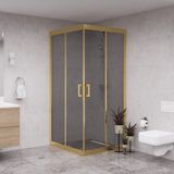 Raumark Gold Quandrum 6mm Füme Cam Kare Duşakabin - 100X100