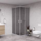 Raumark Silver Quandrum 6mm Füme Cam Kare Duşakabin - 100X100
