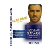RAVELLO Erkek Kil Maskesi 300ml – Kolajen Etkili Gözenek Sıkılaştırıcı & Siyah Nokta Karşıtı