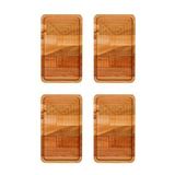 Raven Home Studio 4 Lü Set Masif Ahşap Çerezlik – Kahvaltı – Kahve – Meyve Sunum Tabağı