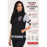 Raven Uniform Kadın Özel Güvenlik Yeleği Reflektörlü İthal Kumaş Armalı Astarlı Mevsimlik Güvenlik Kıyafeti Personel Yeleği Yelek