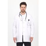Raven Uniform Uzun Kol Beyaz Erkek Önlük Ceket Boy Apaş Yaka Hemşire Doktor Öğretmen Önlüğü