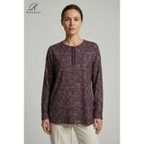 Ravencia Kadın Leopar Desen Baskılı Simli Likralı Anne Penye Bluz - Mor - 2XL