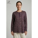 Ravencia Kadın Leopar Desen Baskılı Simli Likralı Anne Penye Bluz - Mor - 3XL