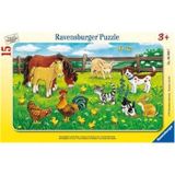 Ravensburger 15 Parça Küçük Çerçeveli Puzzle Çayırda Hayvanlar