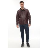 RaVienne Rv Boris Erkek Deri Mont - XS - Bordo