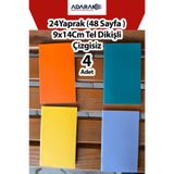 RAVİON 9x14 Cm Ebat Tel Dikişli çizgisiz 4'lü Defter Seti