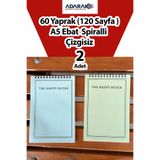 RAVİON A5 Ebat Üstten Spiralli Çizgisiz 2'li Defter Seti