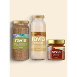 Ravla 3'lü Ürün - Badem İçeceği Konsantresi - 250g /Salgı Balı (Meşe Kaynaklı) - 250g/ İğde Unu - 80g - 3 Adet