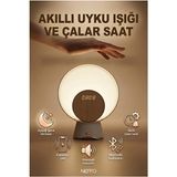 Ravéon Alarm Saatli Radyo Ay Işığı ve Kablosuz Şarjlı Çok Fonksiyonlu Gece Lambası
