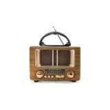 Ravéon Alarm Saatli Radyo Mini Ahşap Tasarımlı Bluetooth Radyo, Fm/am ve Şarj Özelliğiyle Taşınabilir