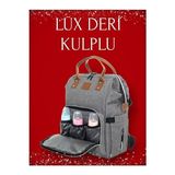 Ravéon Bebek Bakım Çantası Su Geçirmez Lüx Derili Bebek Bakım Sırt Çantası, Pratik ve Şık Tasarım