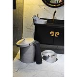 Ravéon Çamaşır Sepeti Jüt Hasır Banyo Seti, Çok Amaçlı ve Dekoratif Saklama Çözümü