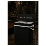 Ravéon Çamaşır Sepeti Modern Bambu Ayrı Bölmeli , 100 Litre