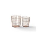 Ravéon Çamaşır Sepeti Terracotta Renkli Metal Çift Seti, Şık ve Dayanıklı