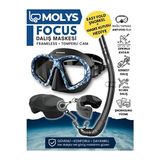 Ravéon Dalış Maskesi Focus , Anti Fog Özelliği ve Katlanabilir Şnorkel ile Set
