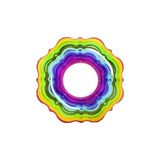 Ravéon Deniz Malzemesi 115 cm Renkli Gökkuşağı Desenli Büyük Boy Yüzme Simidi - Güvenle Yüzme Eğle