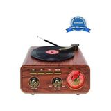 Ravéon Hoparlör Ayak & Askısı Nostaljik Plak Görünümlü Bluetooth Hoparlör, Radyolu ve Müzik Çalar Özelliğ