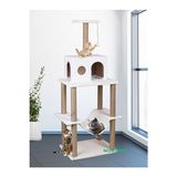 Ravéon Kedi Tırmalaması Yüksekli Platformlu Kedi Tırmalama ve Oyun Evi, Beyaz