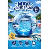 Ravéon Kolluk & Simit Mavi Köpek Balığı Desenli Şişme Simit - Çocuklar Için Eğlenceli ve Güvenli