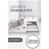Ravéon Makyaj & Takı Organizeri Dört Bölmeli Çekmeceli Organizer Seti ile Düzenli Saklama