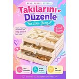 Ravéon Makyaj & Takı Organizeri Kadife Kaplamalı Şeffaf Takı ve Saat Organizeri, Çekmeceli Saklama