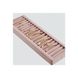 Ravéon Makyaj & Takı Organizeri Pembe Süet Kumaş Kelepçe ve Bileklik Sergileme Standı, Şık ve Kullanışlı