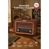 Ravéon Nostaljik Radyo Ahşap Görünümlü Kablosuz Bluetooth Hoparlör ile Nostalji ve Modernlik Bir A