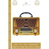 Ravéon Nostaljik Radyo Ahşap Tasarımlı Retro Bluetooth Radyo ve Mp3 Çalar