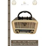 Ravéon Nostaljik Radyo Bluetooth ve USB Destekli Taşınabilir Müzik Kutusu, Retro Radyo Tasarımı