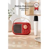 Ravéon Nostaljik Radyo Mikrofonlu Rgb Işıklı Bluetooth Hoparlör: Retro ve Taşınabilir