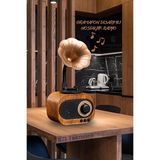 Ravéon Nostaljik Radyo Mini Gramofon - Bluetooth ve USB Bağlantılı Retro Müzik Kut
