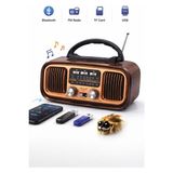 Ravéon Nostaljik Radyo Taşınabilir Ahşap Tasarımlı Bluetooth Radyo ve Güçlü Ses Sistemi