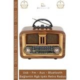 Ravéon Nostaljik Radyo Taşınabilir Bluetooth Radyo ve Çok Fonksiyonlu Ses Sistemi